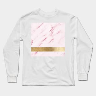 Rose blush geometric marble Long Sleeve T-Shirt